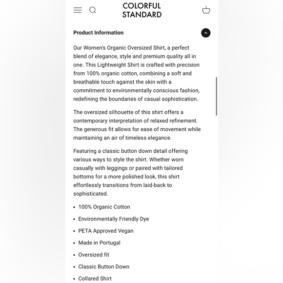 Organic Oversized Shirt - Petrol Blue - Picture 4 of 5